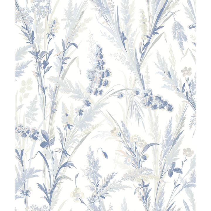 Hillaire Navy Meadow Wallpaper