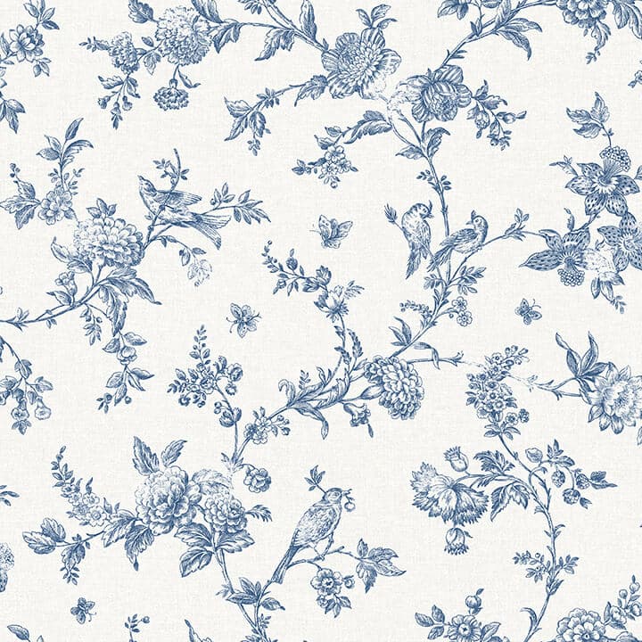 Nightingale Navy Floral Trail Wallpaper