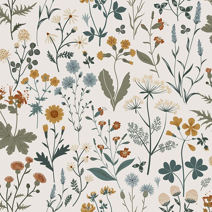 Fiore Blue Wildflowers Wallpaper