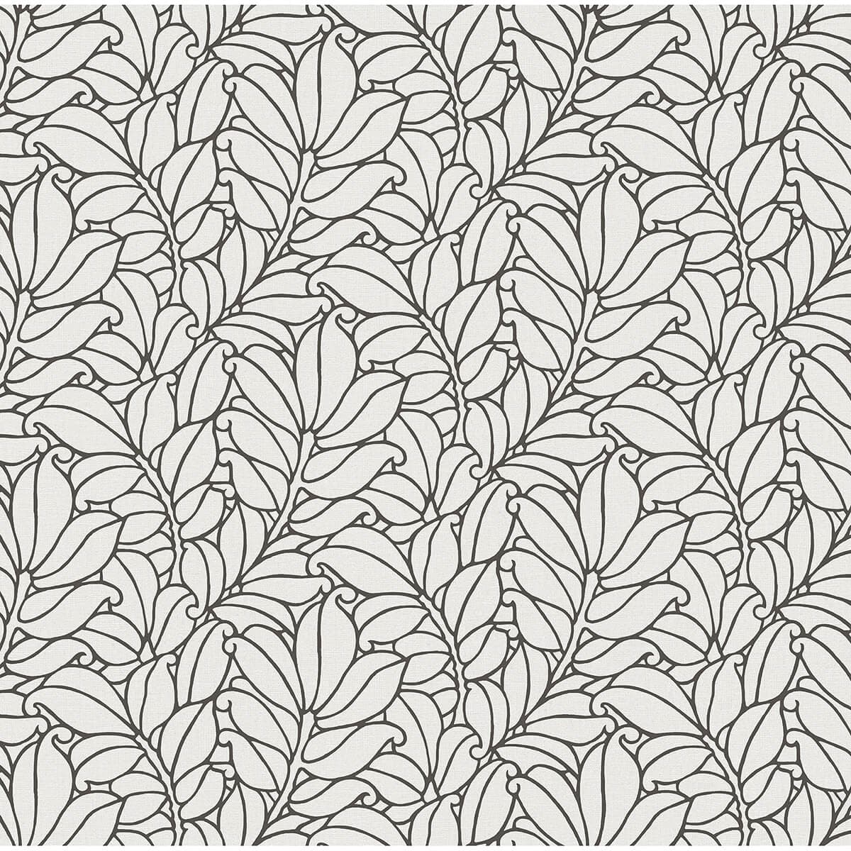 Coraline White Leaf Wallpaper