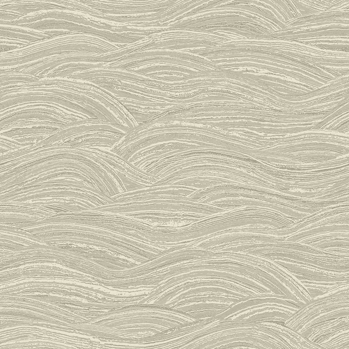 Leith Taupe Zen Waves Wallpaper