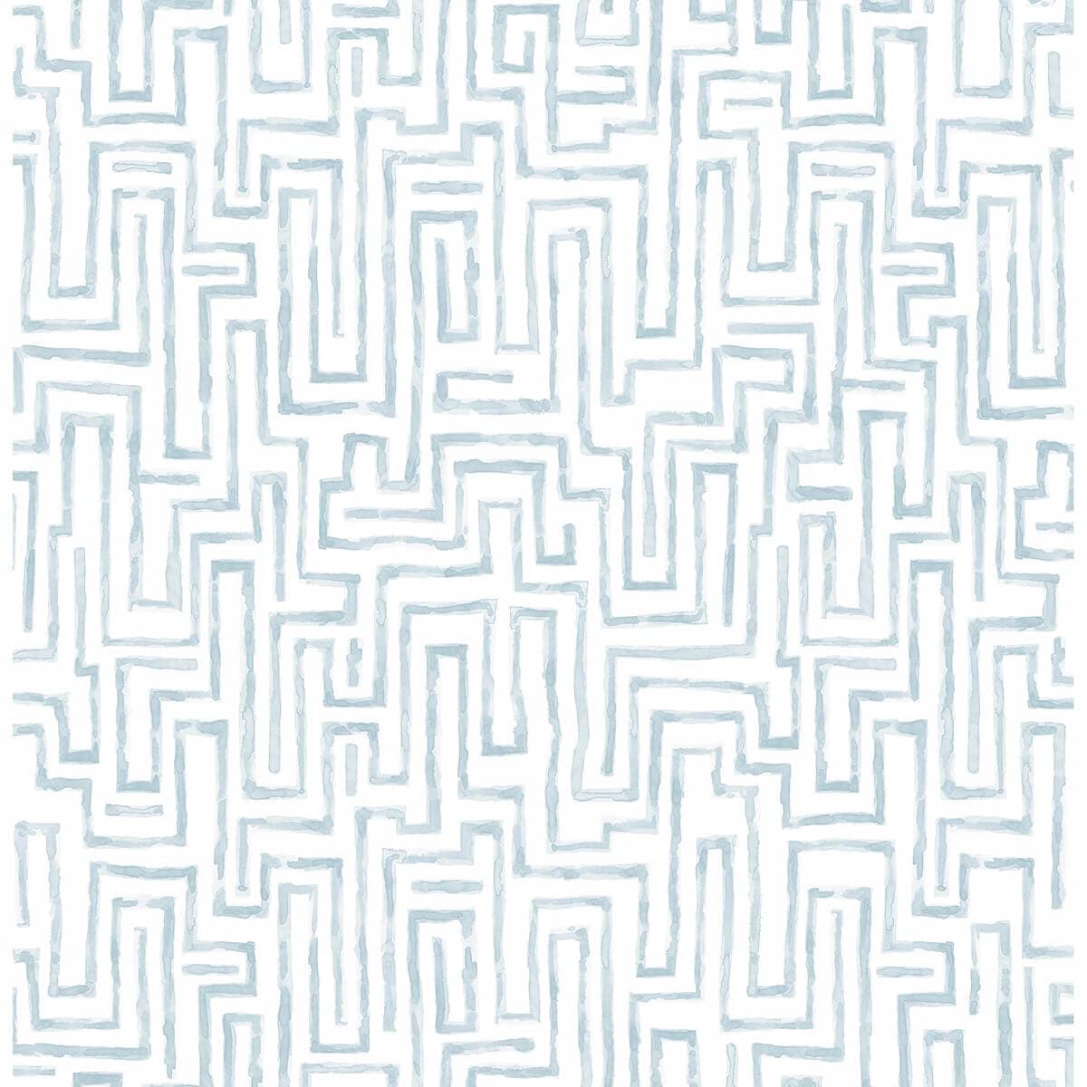 Ramble Blue Geometric Wallpaper