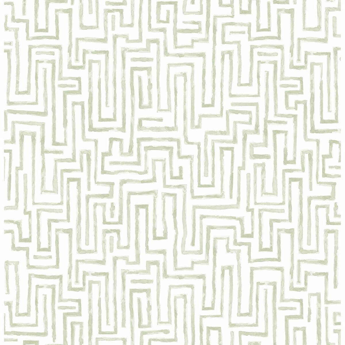 Ramble Sage Geometric Wallpaper