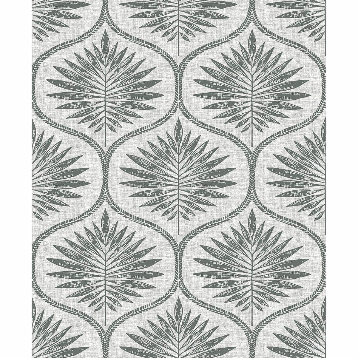Laurel Grey Ogee Wallpaper