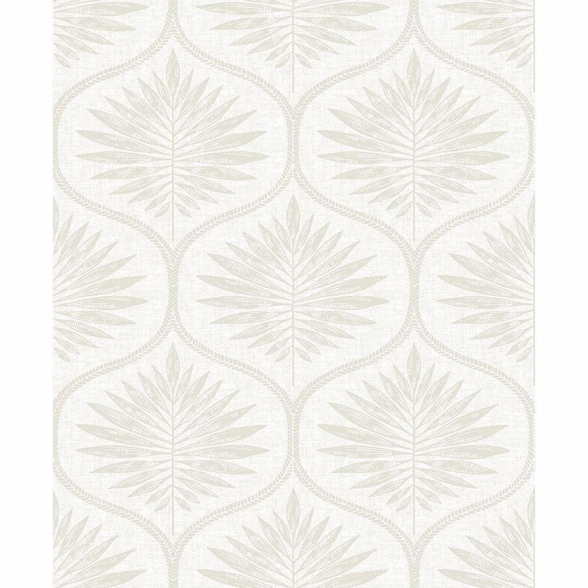Laurel Bone Ogee Wallpaper