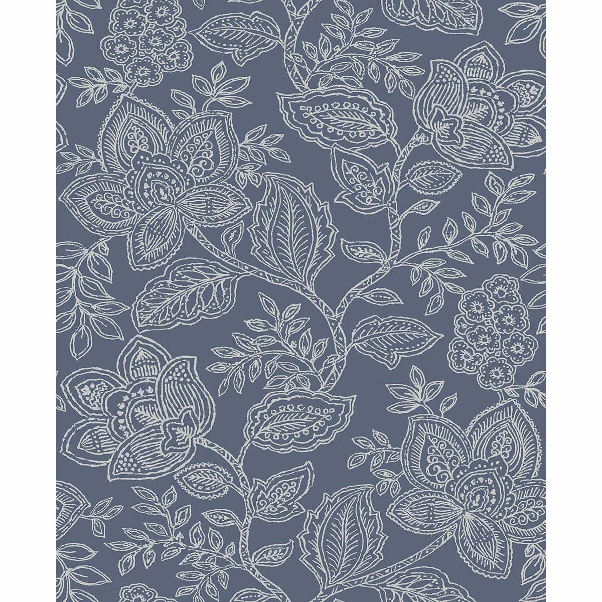 Larkin Blue Floral Wallpaper