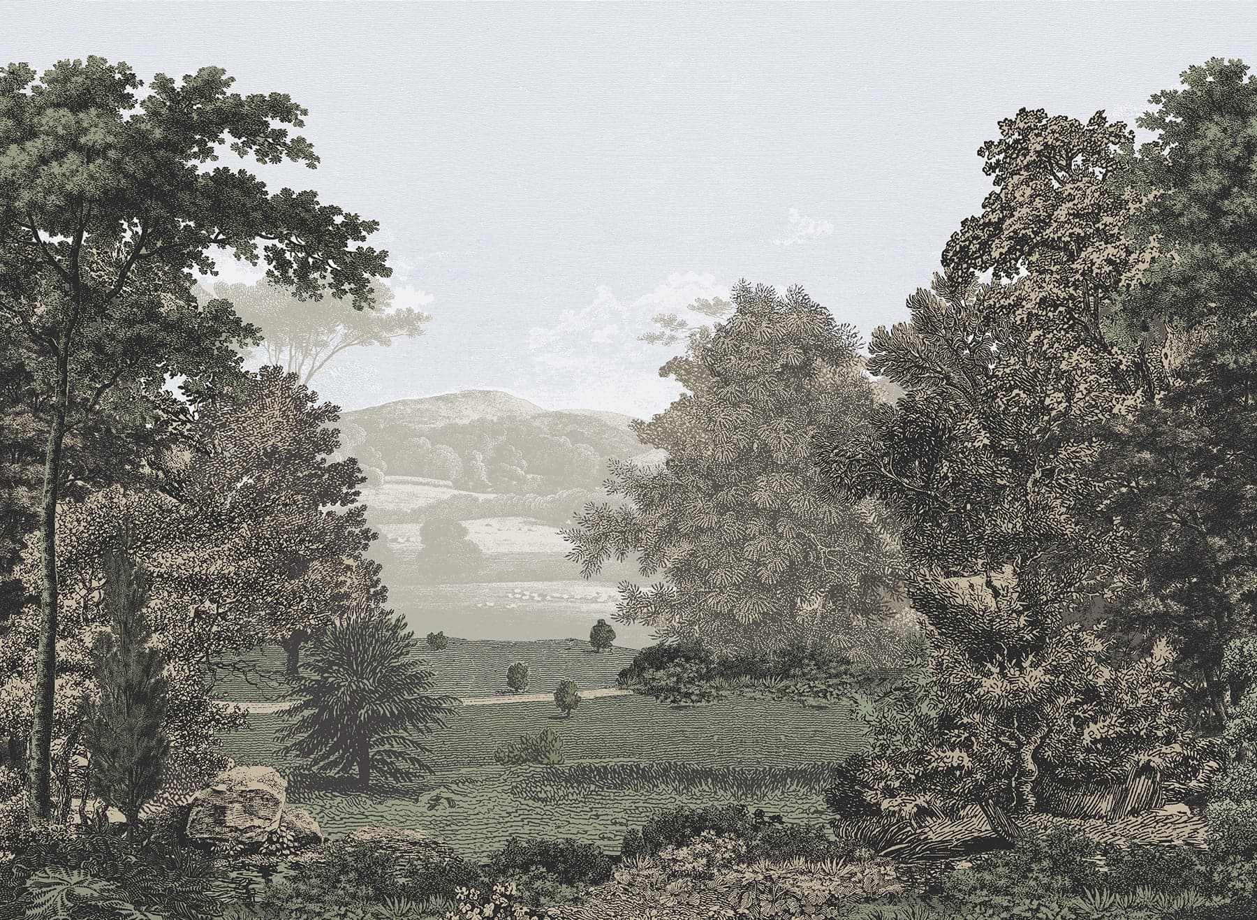 Erin & Ben Scenic Pastures Peel and Stick Wall Morning Light Mural
