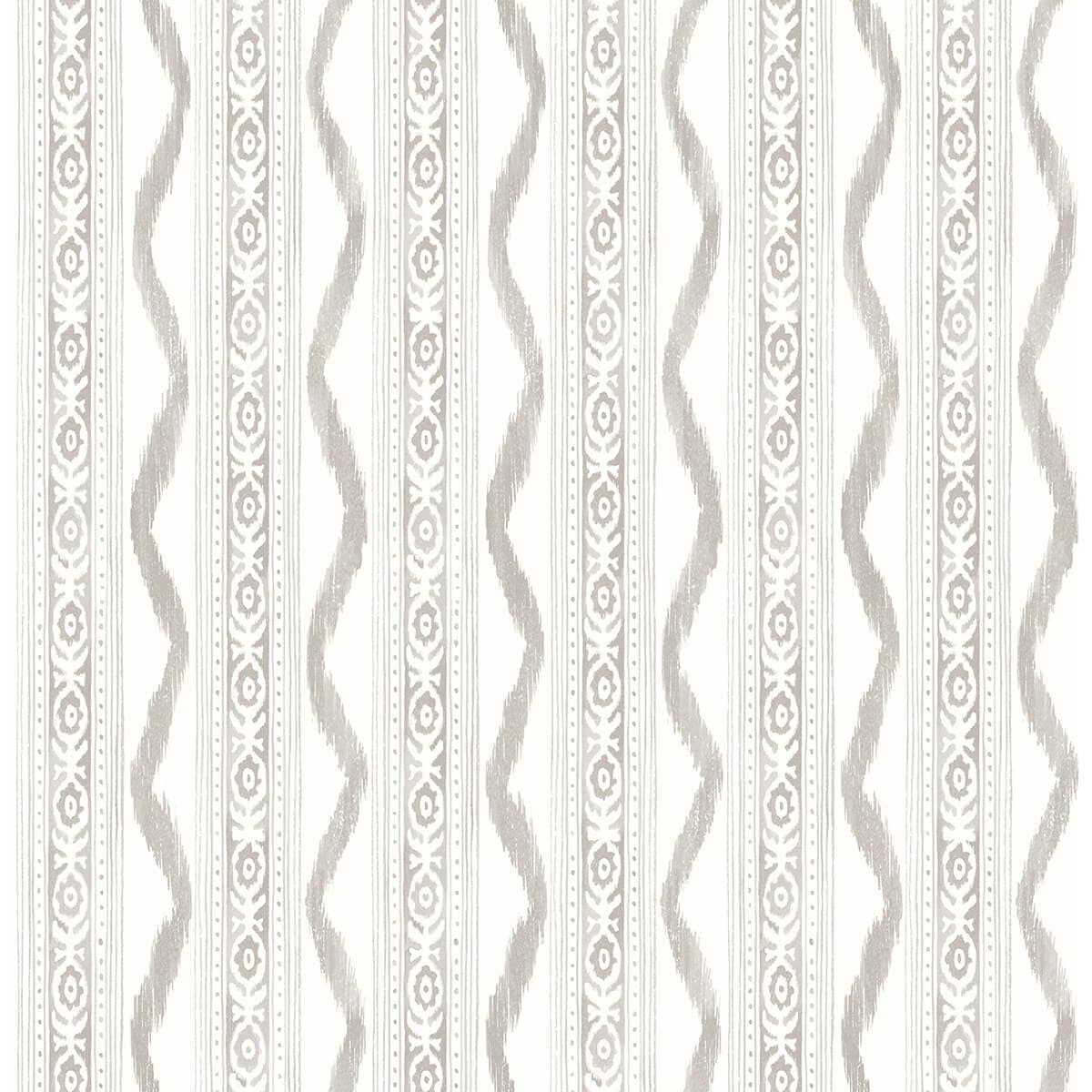 Rhys Stone IKAT Stripe Wallpaper By Erin Gates