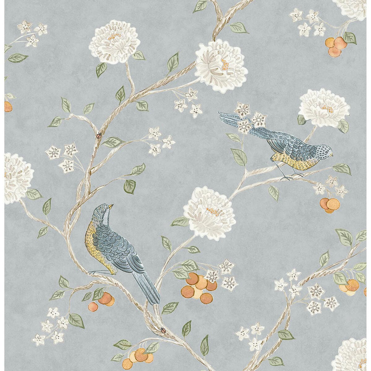 Wellesley Blue Heather Chinoiserie Wallpaper By Erin Gates