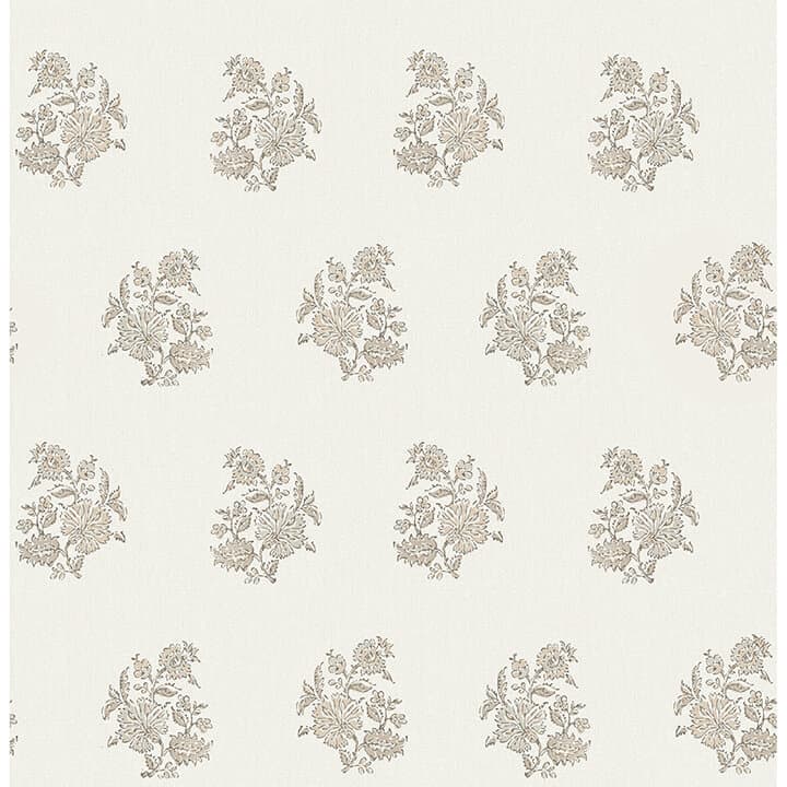 Overbrook Taupe Bouquet Toss Wallpaper