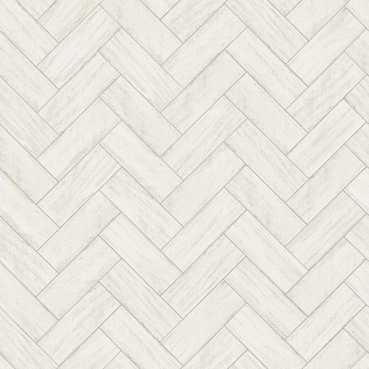 Kaliko White Wood Herringbone Wallpaper
