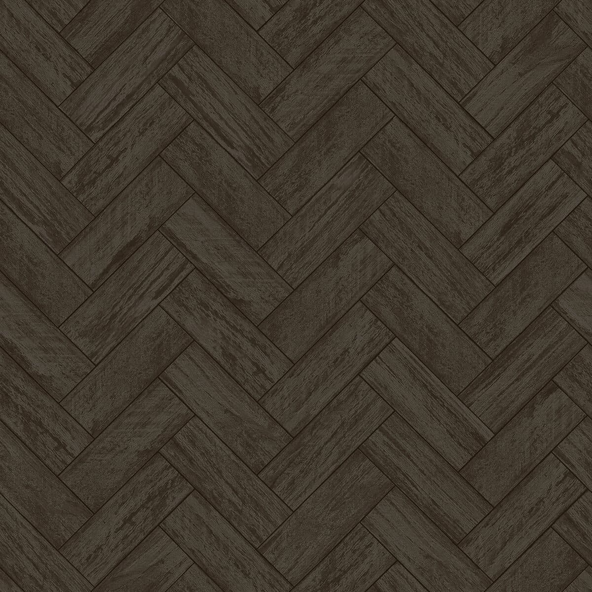 Kaliko Charcoal Wood Herringbone Wallpaper