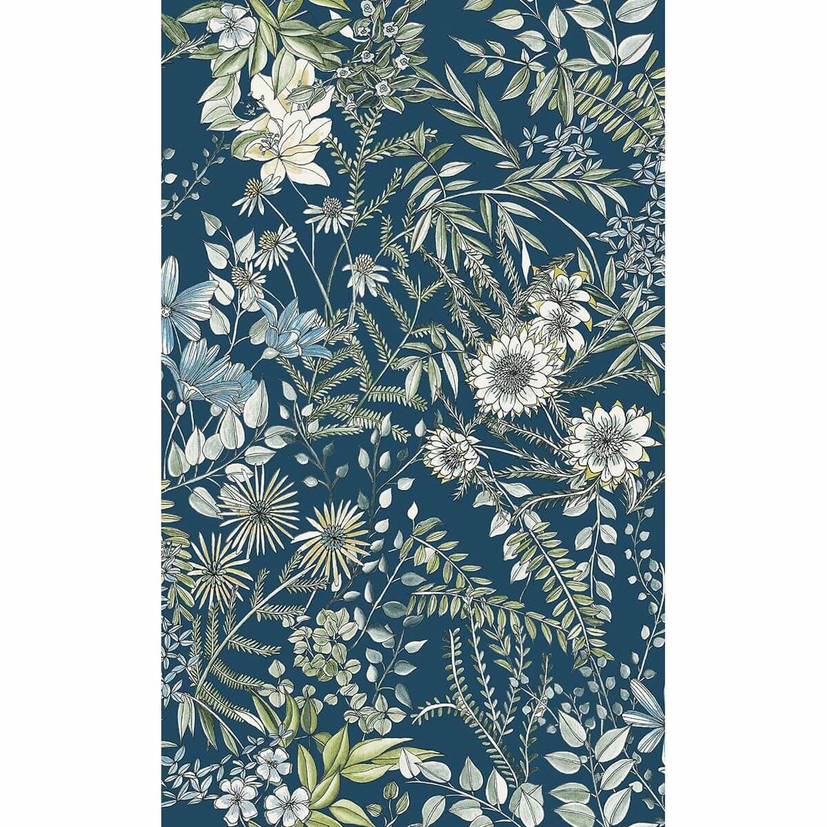 Full Bloom Navy Floral Wallpaper
