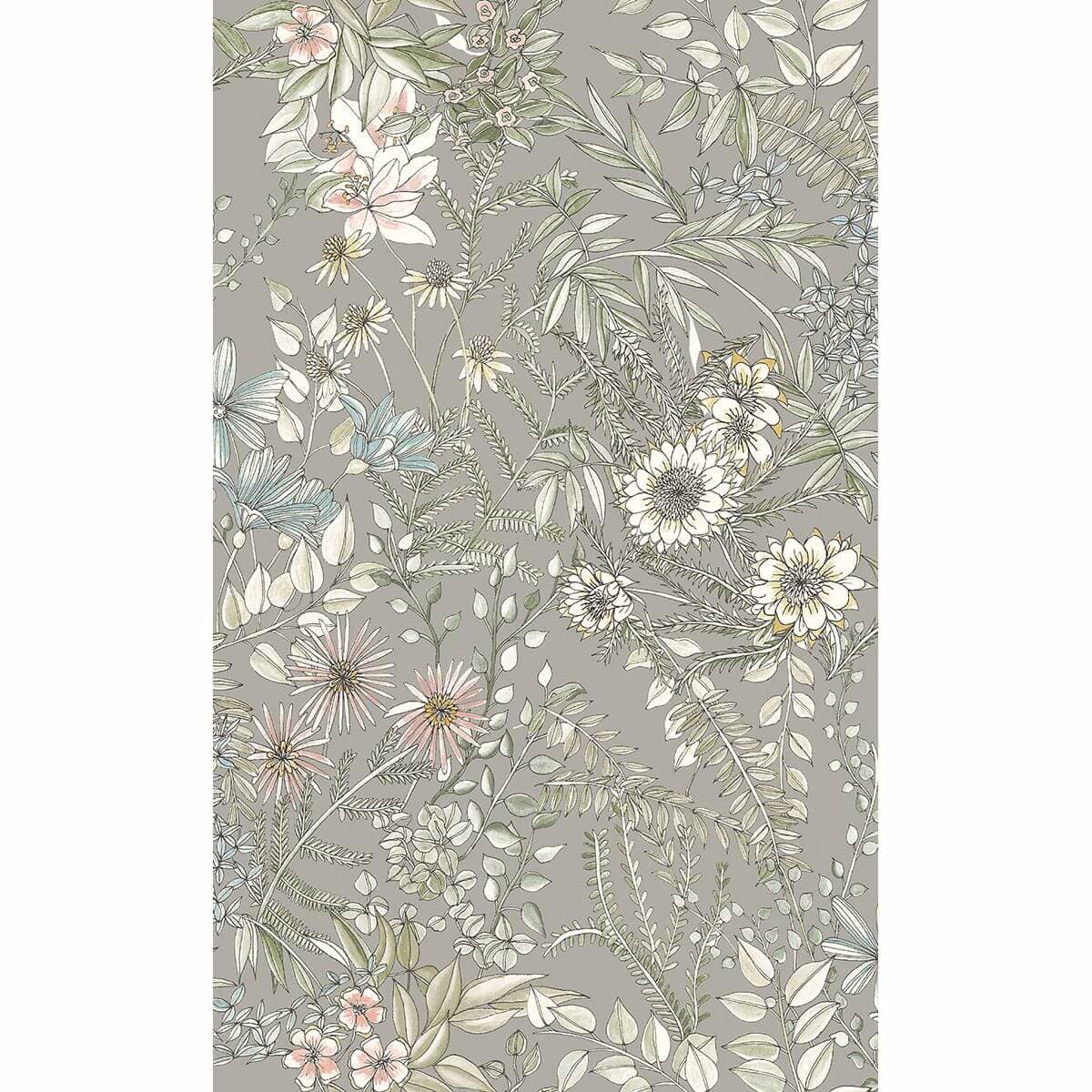 Full Bloom Beige Floral Wallpaper