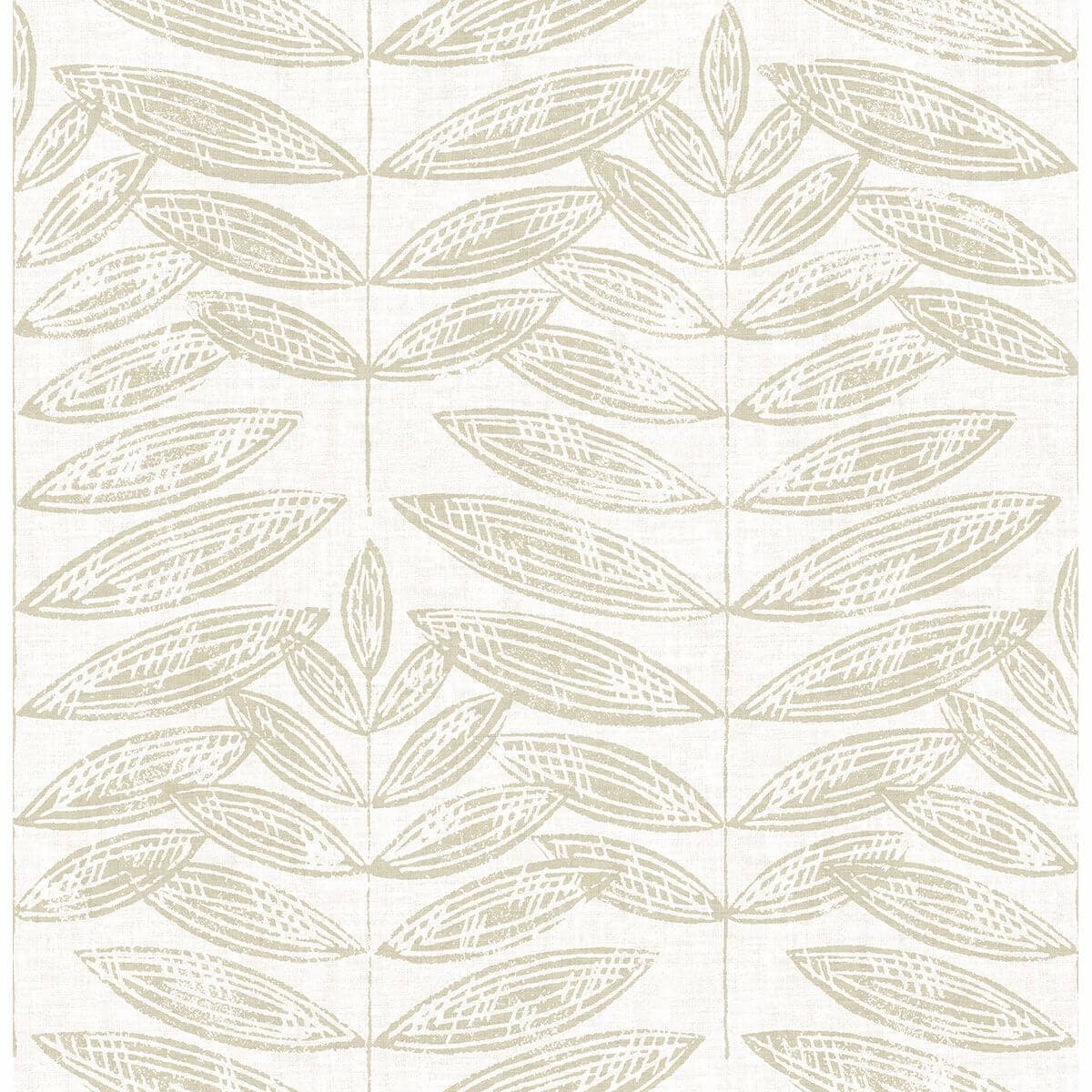 Akira Beige Leaf Wallpaper
