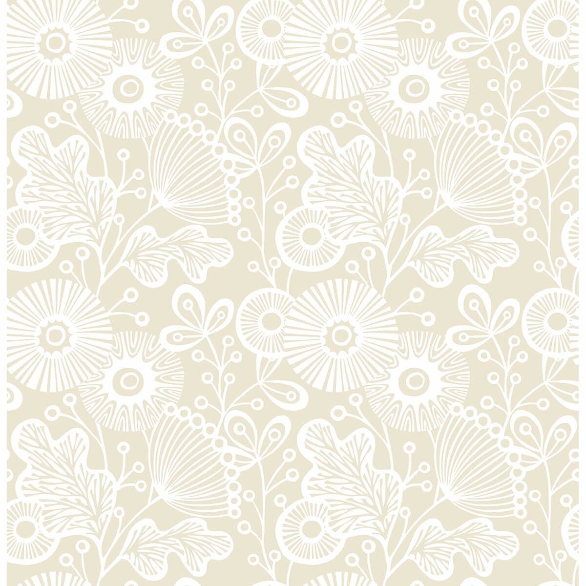Ana Cream Floral Wallpaper