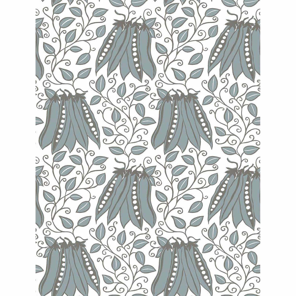 Peas in a Pod Turquoise Garden Wallpaper