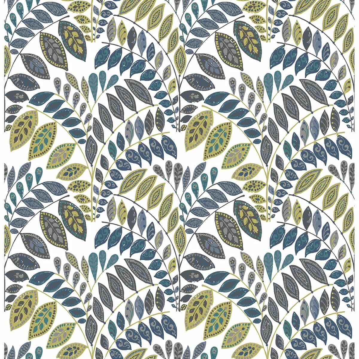 Fiddlehead Green Botanical Wallpaper