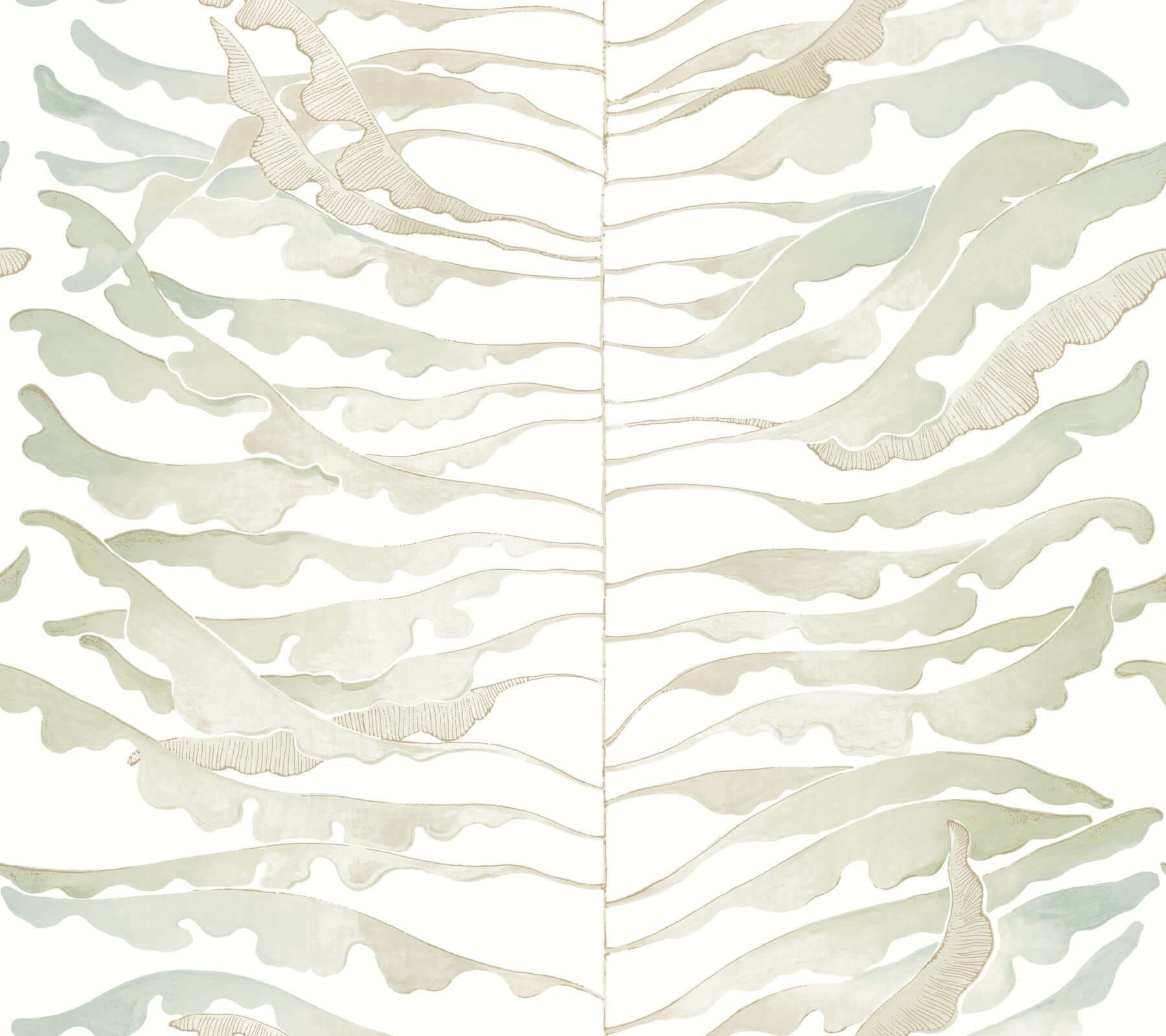 Leaf Column Wallpaper- Green