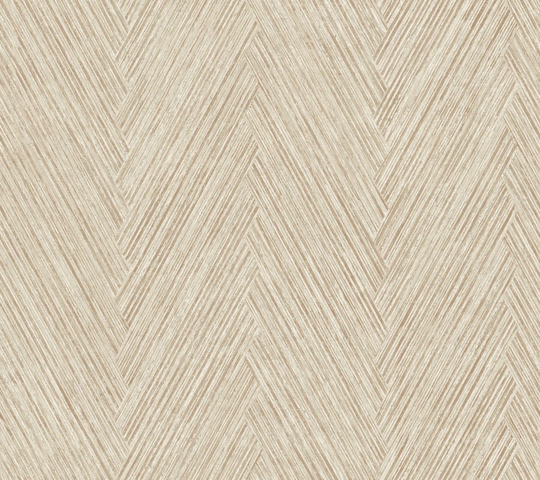 Thatched Chevron Wallpaper- Terracotta