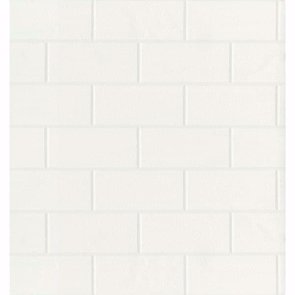 Bettina White Paintable Subway Tile Wallpaper
