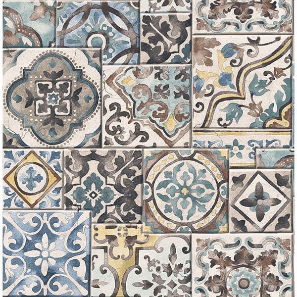 Marrakesh Blue Global Tiles Wallpaper
