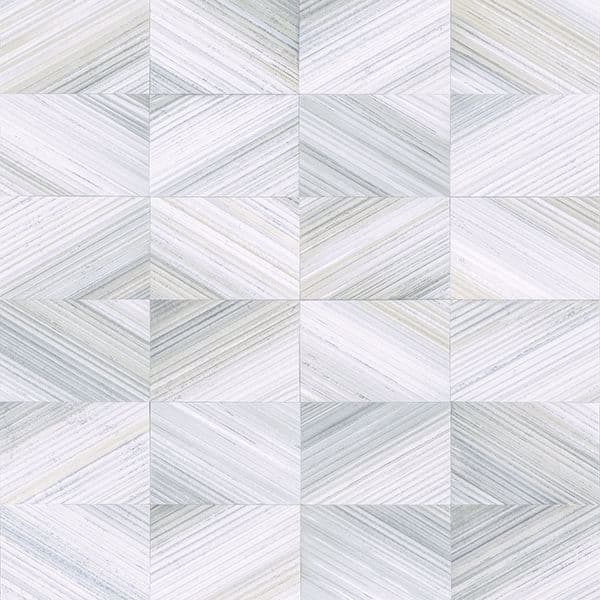 Stratum Light Blue Geometric Faux Wood Wallpaper