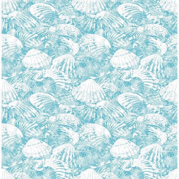 Surfside Aqua Shells Wallpaper