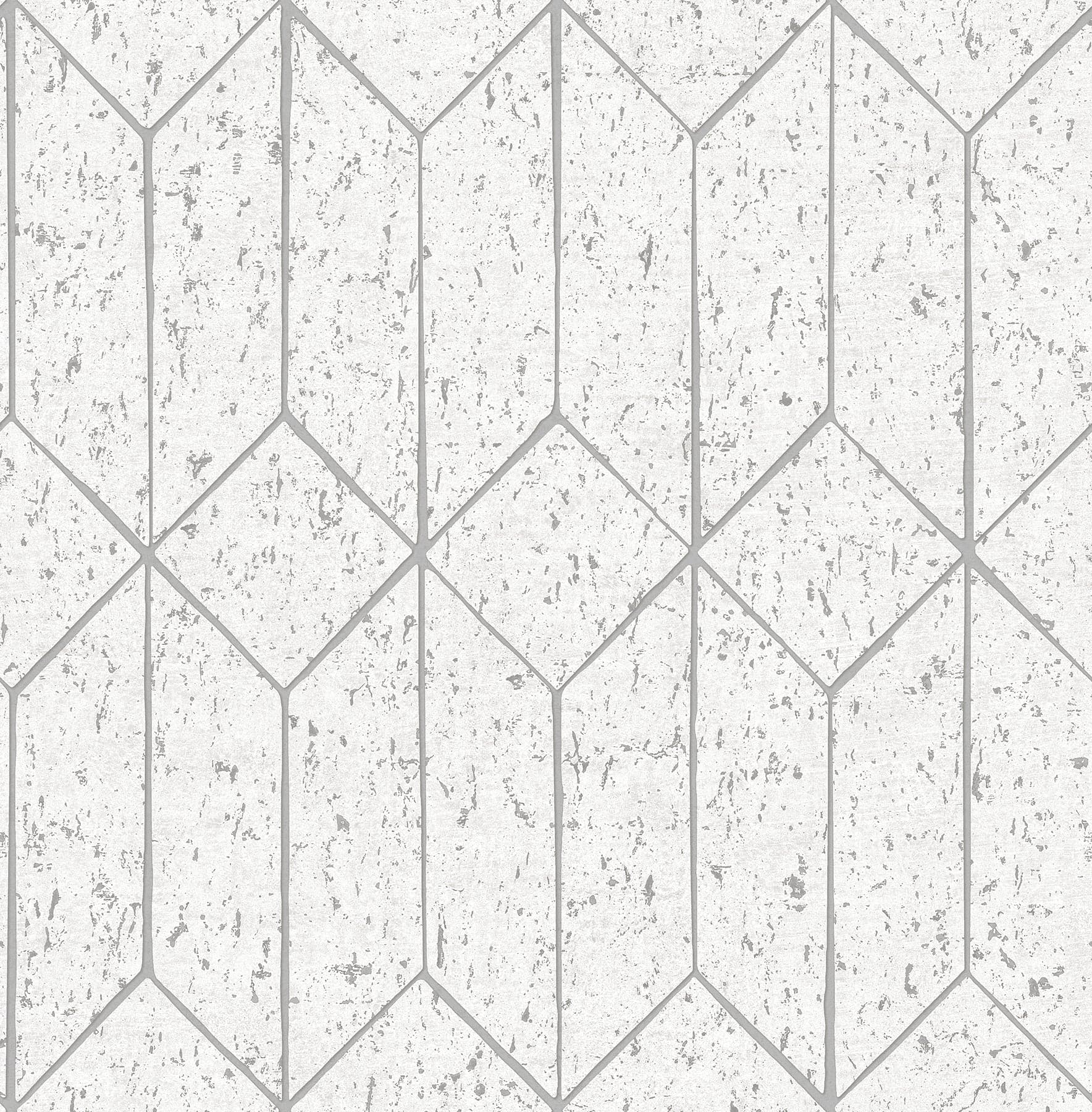 Hayden Concrete Trellis White Wallpaper