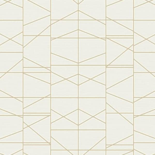 Modern Perspective Wallpaper- Gold/Cream