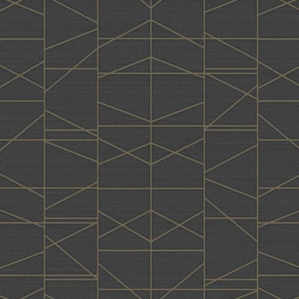 Modern Perspective Wallpaper- Gold/Black