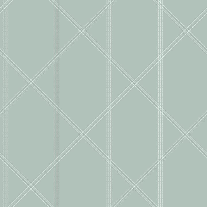 Walcott Seafoam Stitched Trellis Wallpaper
