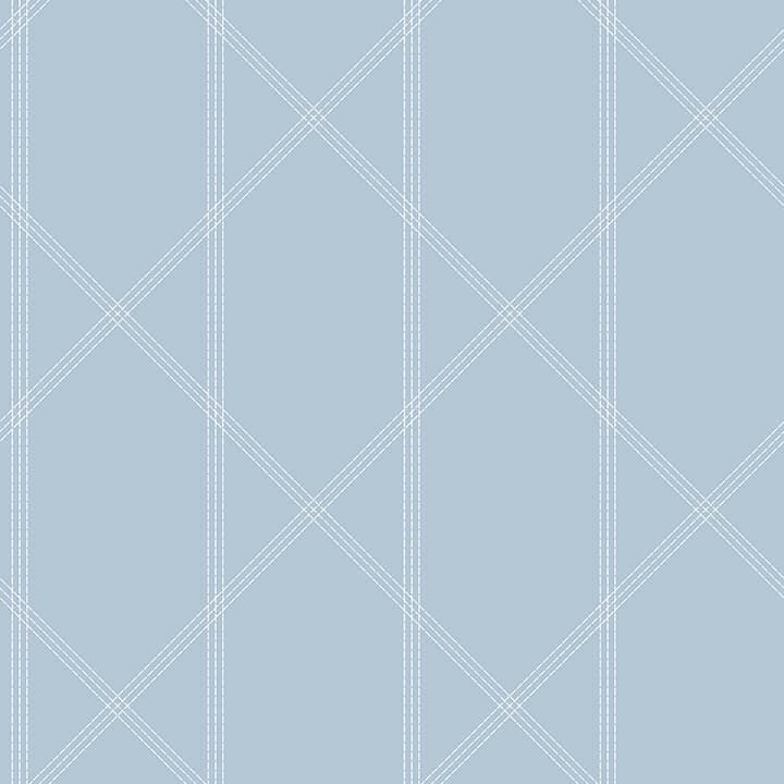 Walcott Light Blue Stitched Trellis Wallpaper