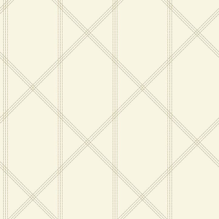 Walcott Cream Stitched Trellis Wallpaper