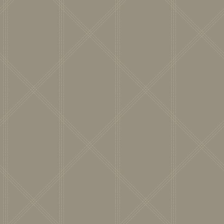 Walcott Light Grey Stitched Trellis Wallpaper