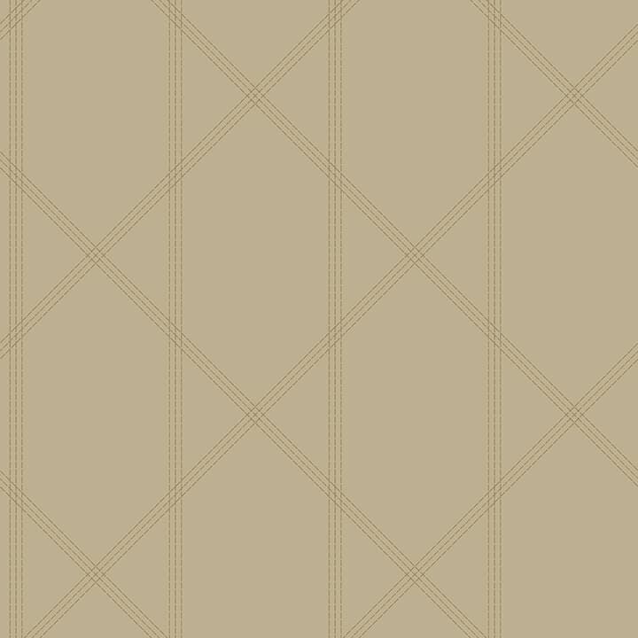 Walcott Taupe Stitched Trellis Wallpaper