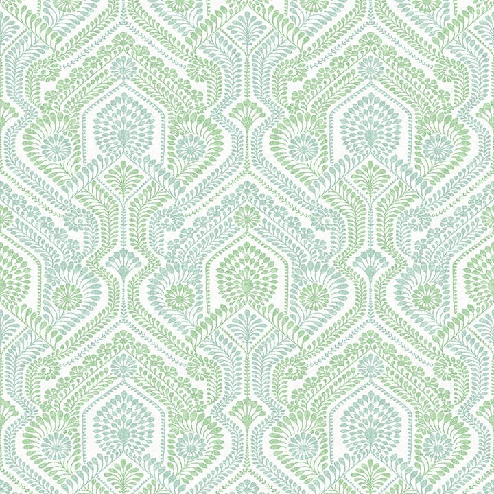 Fernback Green Ornate Botanical Wallpaper