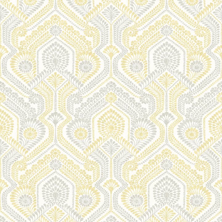 Fernback Yellow Ornate Botanical Wallpaper
