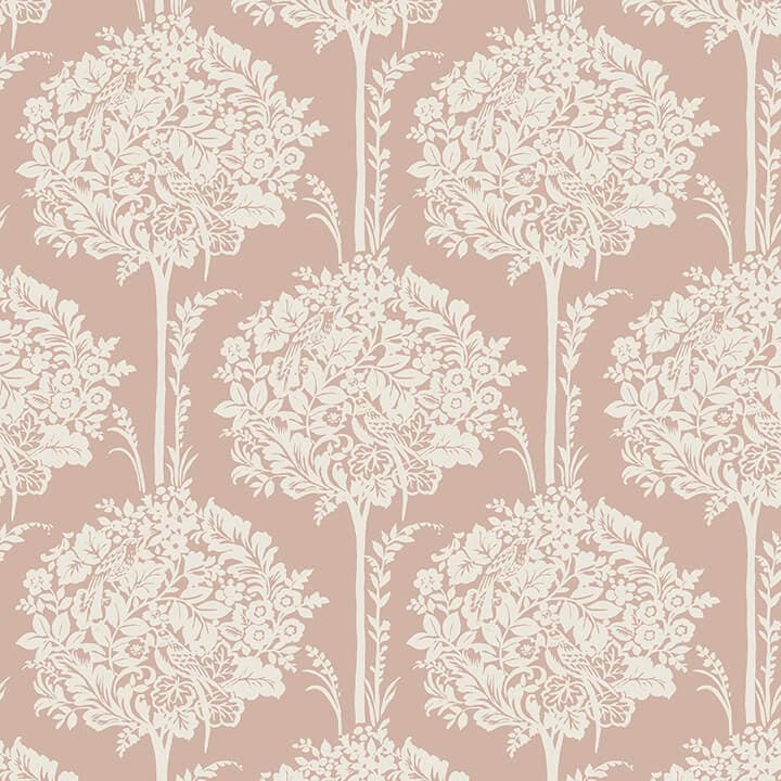 Zaria Apricot Topiary Wallpaper