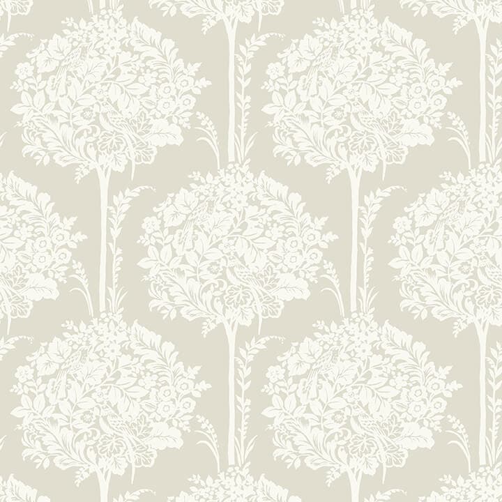Zaria Taupe Topiary Wallpaper