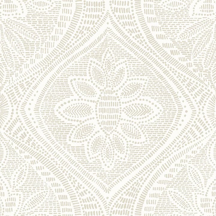Scout Light Grey Floral Ogee Wallpaper