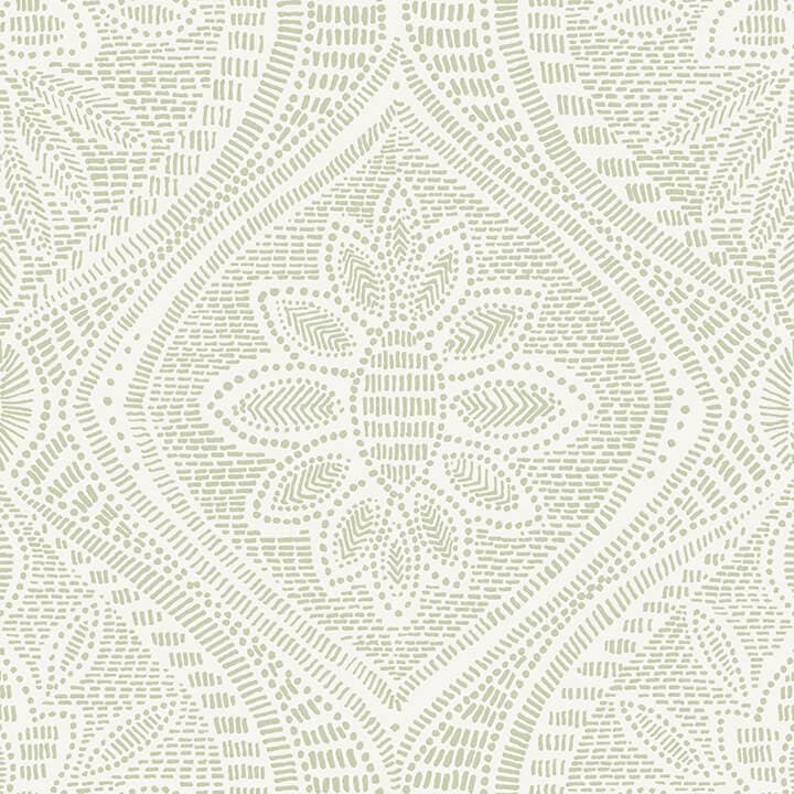 Scout Moss Floral Ogee Wallpaper