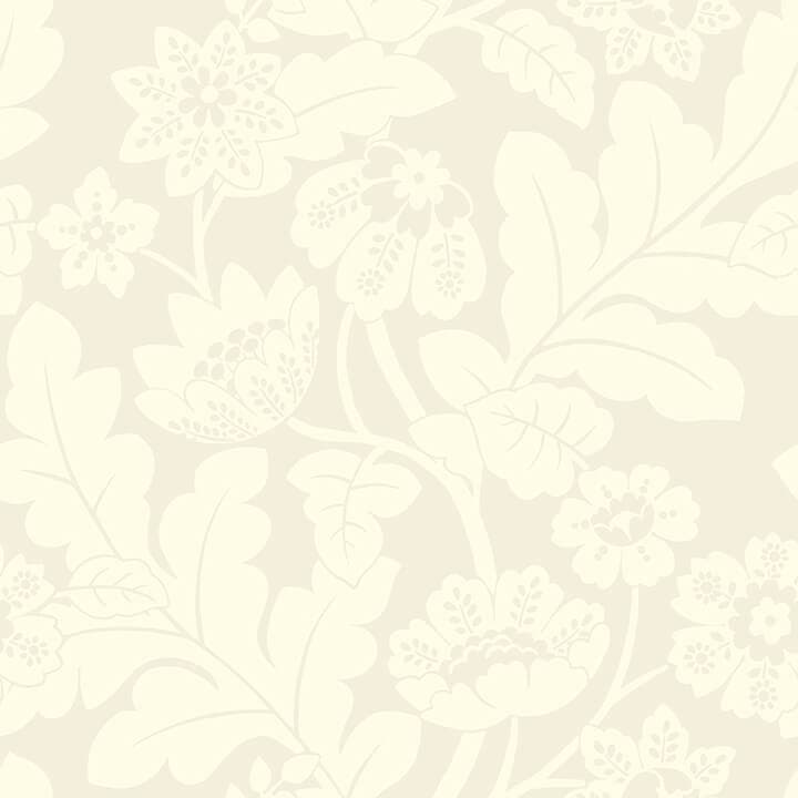 Augusta White Flock Damask Wallpaper