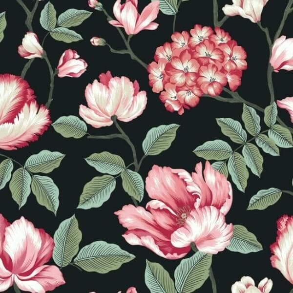 Morning Garden Wallpaper- Black