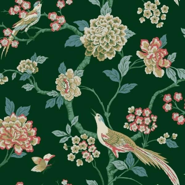 Fanciful Wallpaper- Dark Green