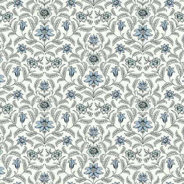 Vintage Blooms Wallpaper- Blue