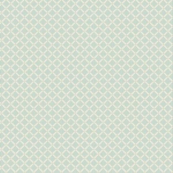 Diamond Gate Wallpaper- Blue/Taupe
