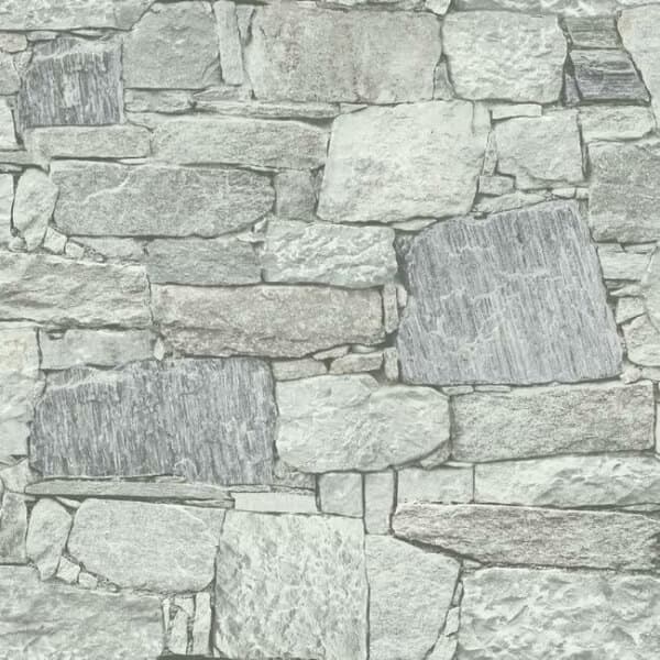 Chateau Stone Premium Peel + Stick Wallpaper- Smoke