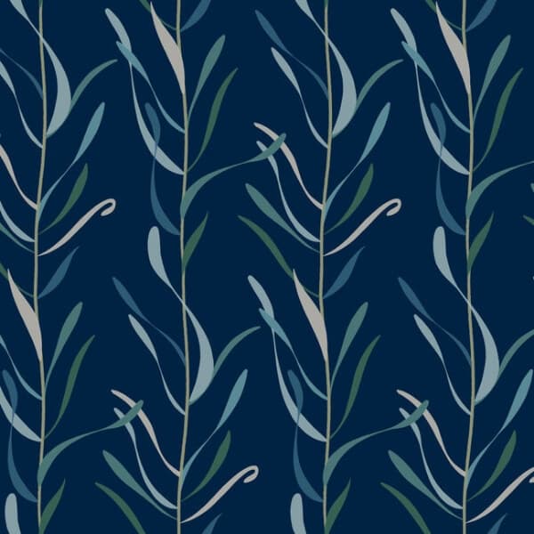 Chloe Vine Wallpaper- Indigo