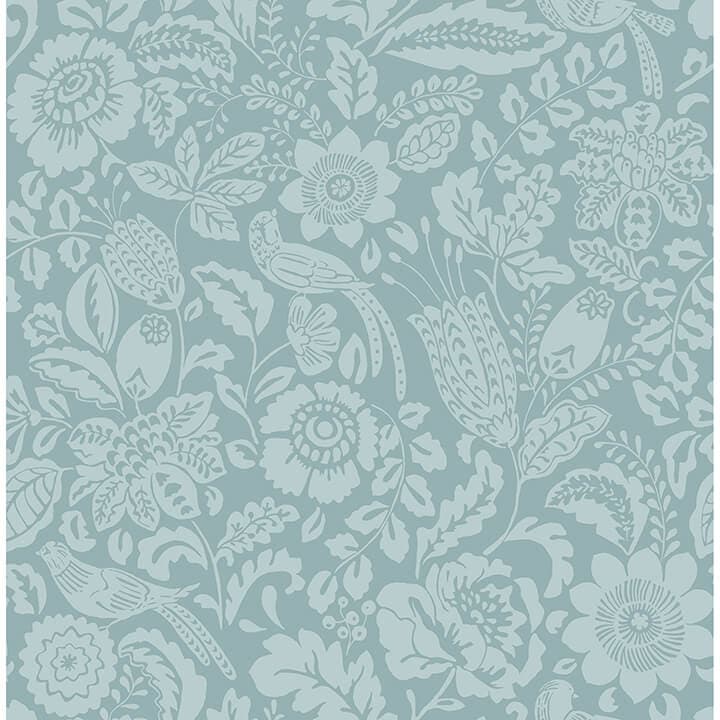 Marta Teal Floral Trail Wallpaper